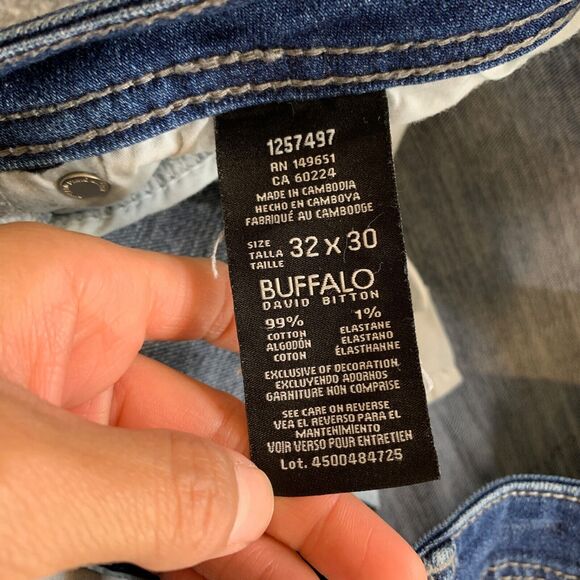 Buffalo David Bitton Jeans Mens 32 Blue Jackson Straight Stretch Mid Rise Denim - Picture 6 of 9